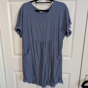 Umgee Lavender Frayed Hem Dress